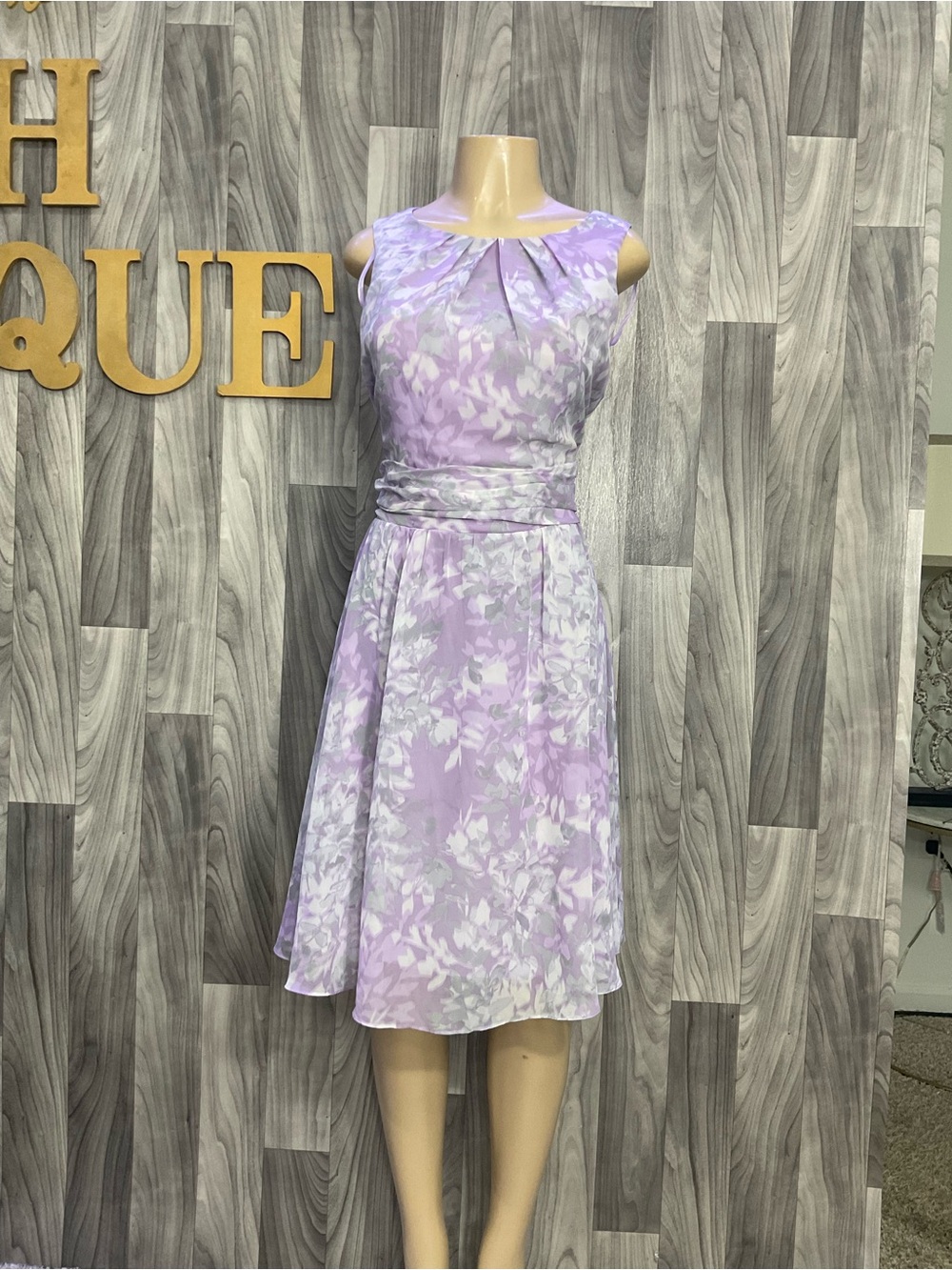 Christopher & Banks Lavender Floral Sleeveless Midi Dress
